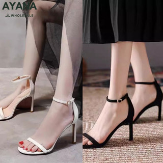 รองเท้าส้นสูงสำหรับสาวๆ ในช่วงฤดูร้อน ดีไซน์หรูหรา สีดำ สำหร…