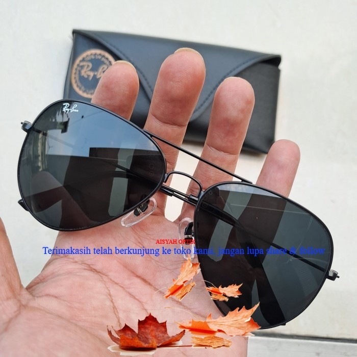 Rayban HITAM Aviator Photochromic Glasses กรอบสีดํา Black Glass sz 62