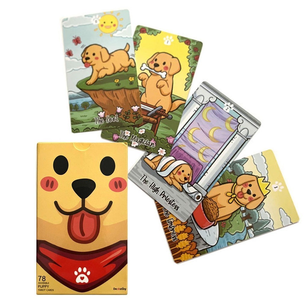 ไพ่ทาโรต์ ลายการ์ตูนสุนัขน่ารัก สําหรับเล่นเกมกระดาน