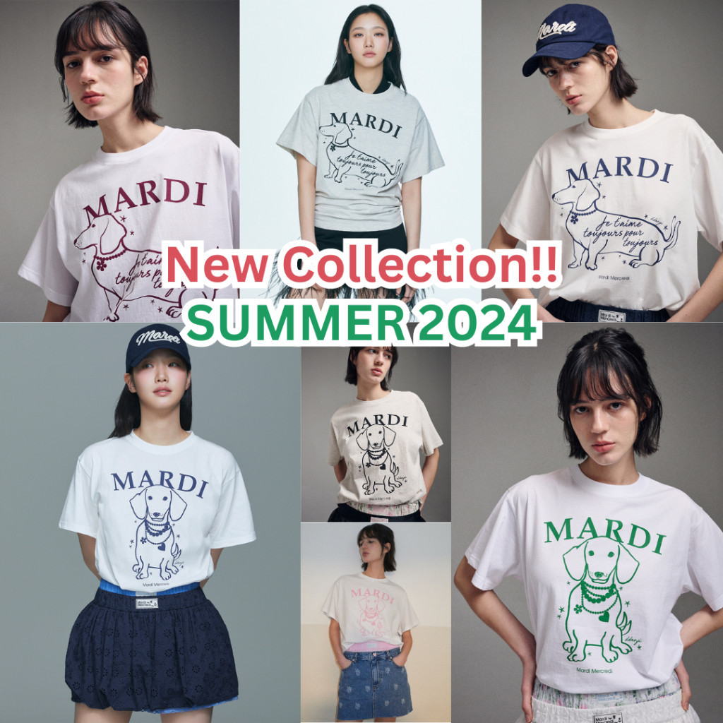 เสื้อยืดผ้าฝ้ายพิมพ์ลายขายดี [พร้อมส่ง/ของแท้] เสื้อยืด mardi mercredi คอลเลคชั่นใหม่ SUMMER 2024 แขนสั้น
