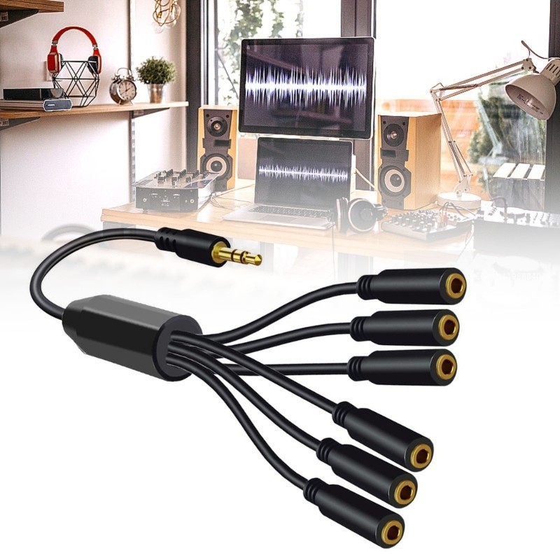Leu11 3 5 มม.AUX สาย 1 ถึง 3 4 5 6 สายต่อขยาย 3 ส่วน 3 5 มม.ชายหลาย 3 5 มม.หญิงสเตอริโอ Splitter สายไฟ Wi - รูปที่ 3