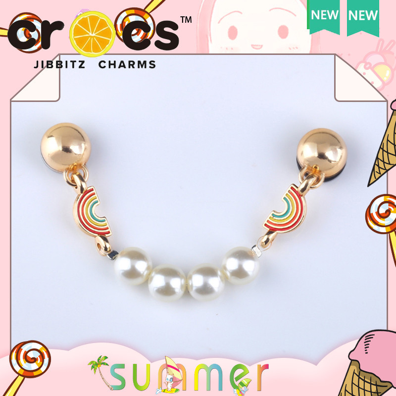JIBBITZ cross charms ตัวติดรองเท้า DIY อัญมณีโซ่โลหะ ตัวติดรองเท้า cross