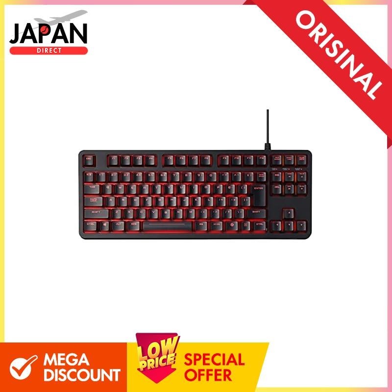 Elecom USB-A Gaming Keyboard Mechanical Brown Axis 50 Million Endurance Switches Japanese Array Gaming Key Caps Included All Key Rollover Support with LED Black ECTK-G01UKBK