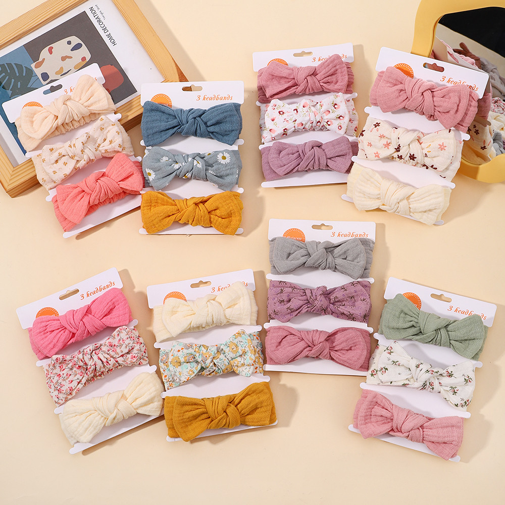 2/3pcs/set เด ็ กน ่ ารักแถบคาดศีรษะโบว ์ ปมผมนุ ่ มเด ็ กทารกแรกเกิด Headwear สําหรับงานปาร ์ ตี ้ สาวบูติกอุปกรณ ์ เสริมผม