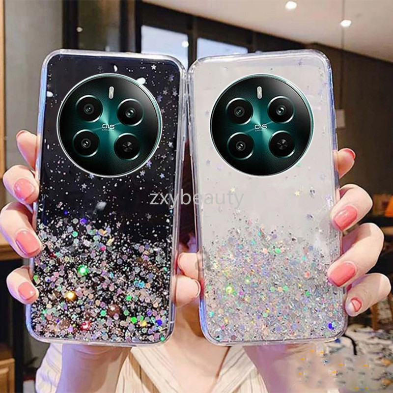 ปลอกสําหรับrealme 12 Pro Plus 5G 2024 เคสโทรศัพท์ซิลิโคนอ่อนนุ่มBling GlitterใสกันกระแทกสําหรับRealme12 12 + 12Plus 12ProPlus 12ProPlus 12Pro + 12Pro Soft TPU Clearกรณี