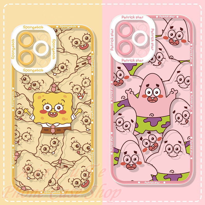 เคส Infinix Smart 8 7 6 Plus 5 ZERO 30 5G 20 Note 40 40Pro+ 30 4G 5G VIP 12 G96 10 Pro+ Plus Hot 40 Pro 40i 30 30i 20 20i 20S 12 12i 11 10 10S 9 8 Play Tecno Spark 20 20C 10 8C GO 2024 POVA 5 4 Pro Clear Protect Camera SpongeBob Patrick Star Soft Case