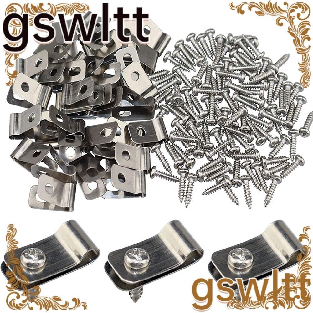 Gswltt 100 ชิ้น แคลมป์รั้ว อลูมิเนียมอัลลอยด์ ลวดไก่ รั้ว แผงวัว รั้วโลหะ
