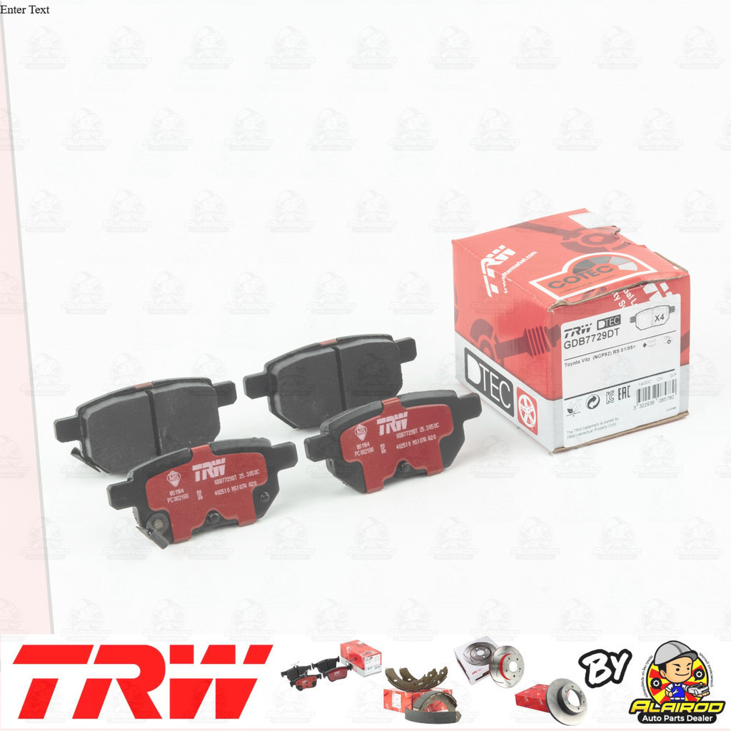 TRW ตัว TOP DTEC ผ้าเบรคหลัง Altis ปี 2008-2013 ZZE141,ZRE141 GDB 7729 DT อัลติส
