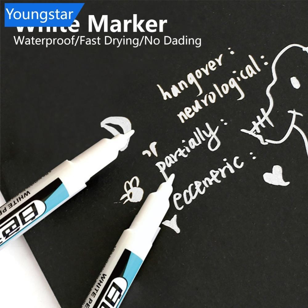 [ForeverYoung ] 0.7/1/2มม.สีขาวปากกาสีถาวรอะคริลิคมาร ์ กเกอร ์ กันน ้ ําปากกามัน Deep Hole Marker B3W8