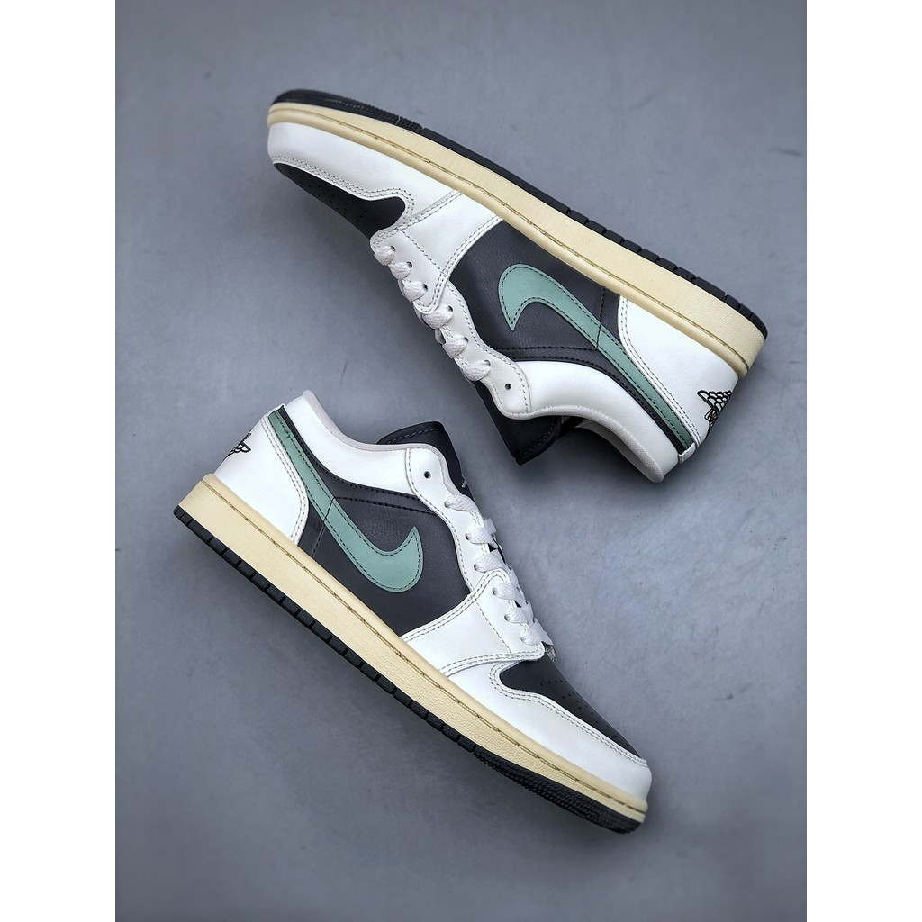 Air a/j 1 Low-Top Casual Sports Jogging Shoes Black Green 0774 001