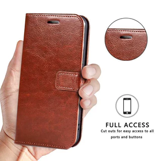 สําหรับ OPPO A15 A15s A58 A18 A38 A60 CPH2185 CPH2179 CPH2591 CPH2579 CPH2631 ของแท้หนังกระเป๋าสตางค์ Vintage พับง่ายพลิกป้องกันกรณี Kickstand ผู้ถือบัตรฝาครอบ