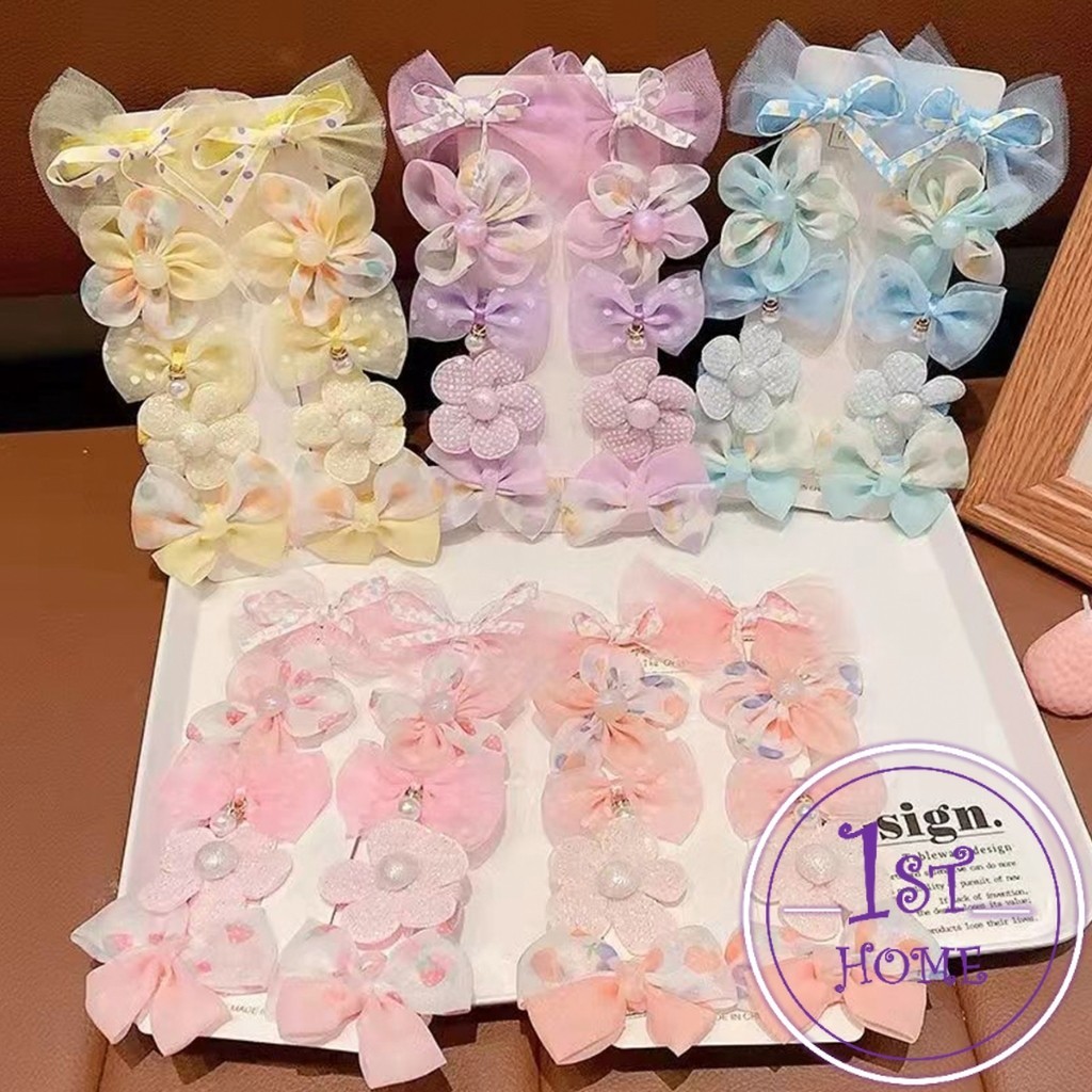 ชุดกิ๊บติดผมแฟชั่น เด็กผู้หญิง ประดับโบว์ ดอกไม้ สีพาสเทลน่ารักๆ hair clip ราคา ถูกที่สุด โปรบีเคเค
