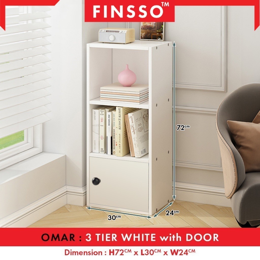 พร้อมส่ง!! FINSSO ชั้นวางของ ชั้นวางหนังสือ ชั้นอเนกประสงค์ / Omar Bookshelf / Storage Organizer Cabinet - รูปที่ 2