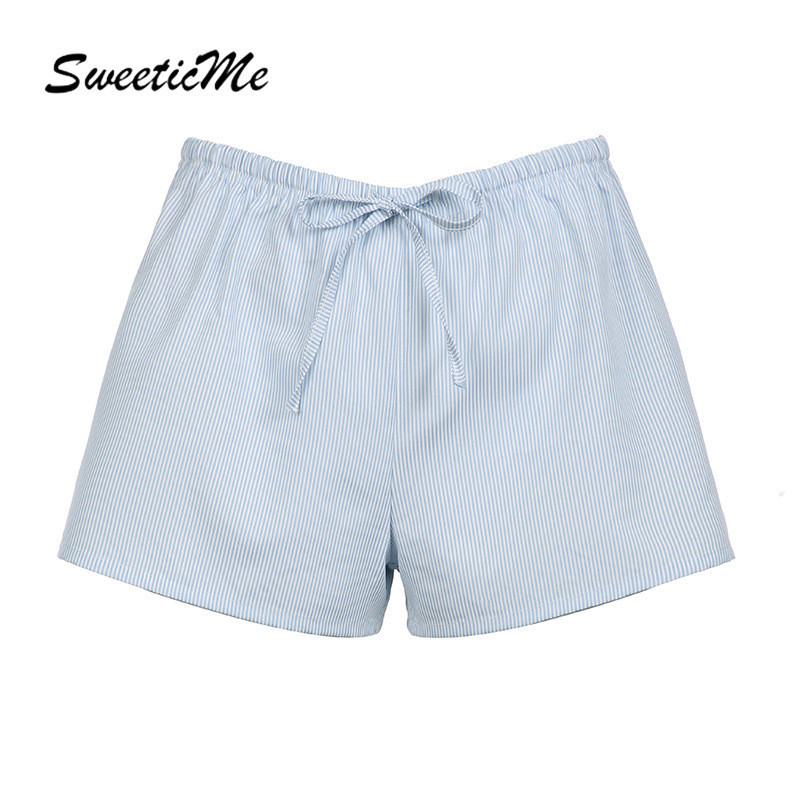 SweeticMe กางเกงขาสั้นพื้นฐานทรงหลวมแฟชั่นสตรีใหม่