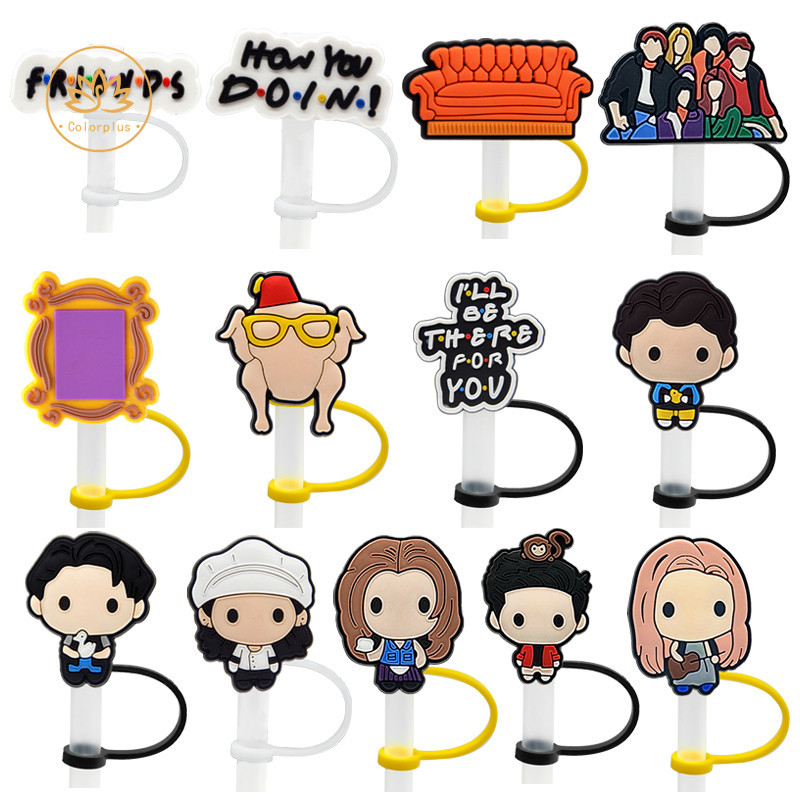 Colorplus 8 มม.1PCS PVC Friends Straw Cover Rachel Chandler Straw Topper เครื ่ องดื ่ มป ้ องกันการรั ่ วไหล Creative อุปกรณ ์ เสริมถ ้ วยกันฝุ ่ น จุกปิดหลอด
