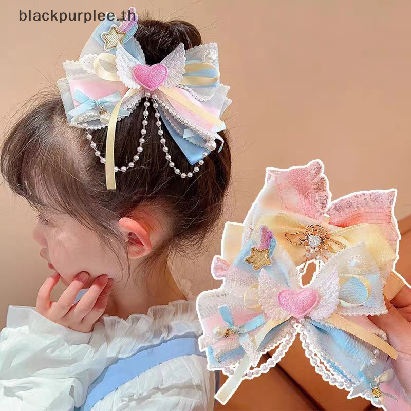 Bpur แฟชั ่ นเจ ้ าหญิงโบว ์ Hairpins Barrettes อุปกรณ ์ เสริมผมเด ็ กน ่ ารักหวานสาวผม Headdress .