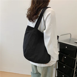 ญี่ปุ่น Soft Tote Bag กระเป๋าสะพายลําลองผู้หญิงผ้าใบกระเป๋ามีซิป