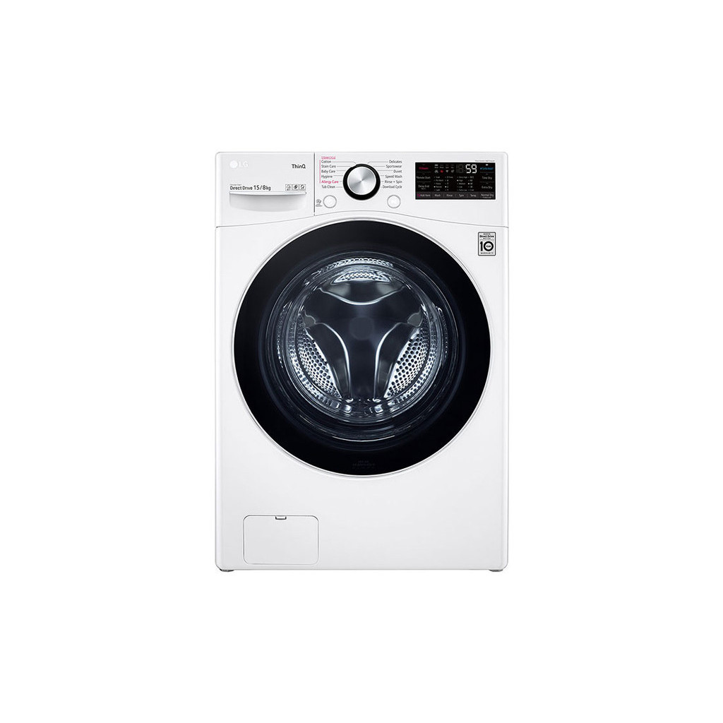 เครื่องซักผ้า 15 กก./ อบ 8 กก. รุ่น F2515RTPW ระบบ AI DD™ พร้อม Smart WI-FI control ควบคุมสั่งงานผ่า