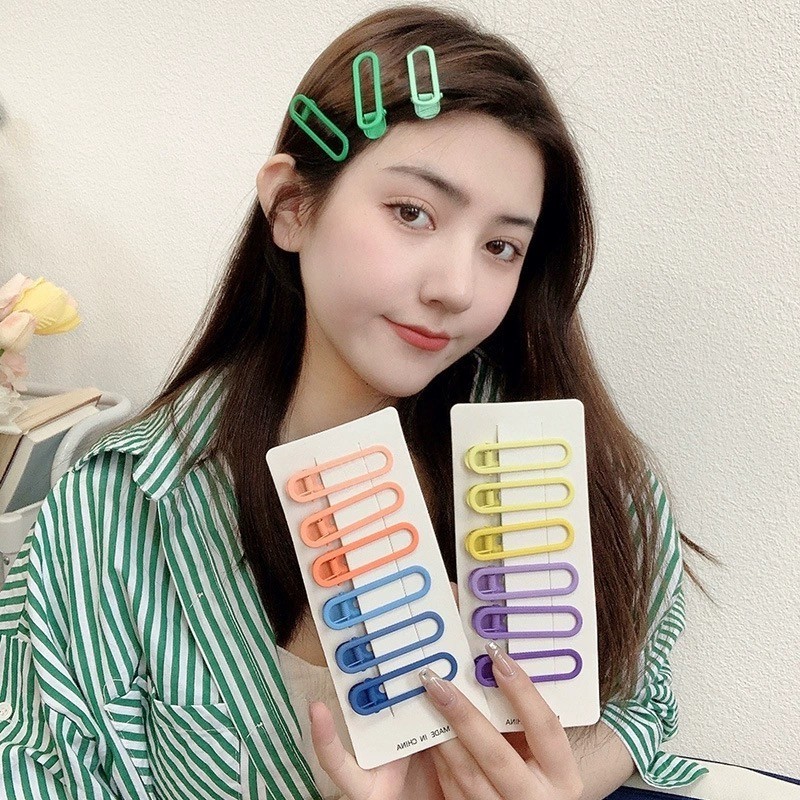 1บาท เกาหลี INS สีลูกกวาดรูปตัวยูเป็ดบิลคลิปกิ๊บติดผมที่มีสีสัน y2k สาวหน้าม้ากิ๊บติดผมเครื่องประดับผมสำหรับผู้หญิงหญิง