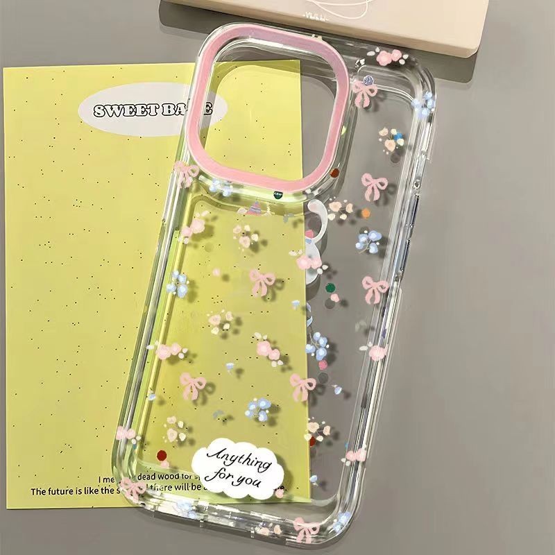 เหมาะสําหรับเคส iPhone IP11PROMAX IP12 IP13 Soft Case IP15PROAMX IP14plus ins โบว์ดอกไม้ IPX IPXR IPXA MAX Soft TPU เคสโทรศัพท์โปร่งใส