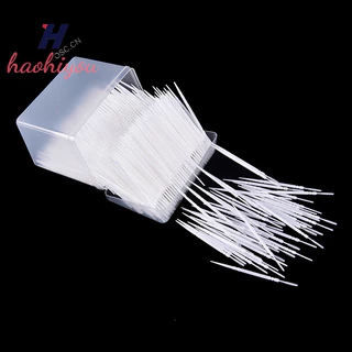 <haohiyou> 1100 ชิ้น Picks พลาสติกสุขอนามัยช่องปาก 2 Way Interdental Brush Tooth Pick
