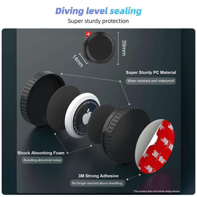 Hdoorlink สําหรับ Air--tag Pc กันน้ําป้องกันกรณีกันกระแทกสําหรับ IOS Air-tag กรณี GPS Tracker สําหรับกระเป๋ากุญแจจักรยานสัตว์เลี้ยง - รูปที่ 2