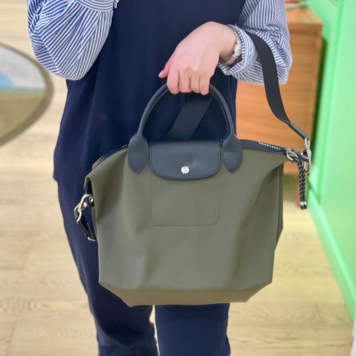 พร้อมสต็อก แท้ 100% Longchamp 1512/1515/1500 HSR Le Pliage Energy เป็นมิตรกับสิ่งแวดล้อม series ผู้หญิงขนาดเล็ก /ใหญ่/มินิกระเป๋าถือรีไซเคิลผ้าใบ tote กระเป๋าสลิง