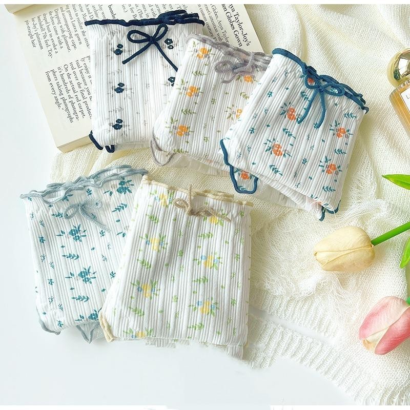 กางเกงชั้นในสาวหวาน ผ้าฝ้ายแท้ เป้าต้านเชื้อแบคทีเรีย เอวกลาง กางเกงรุ่นใหม่2024🌸CR store168🌸