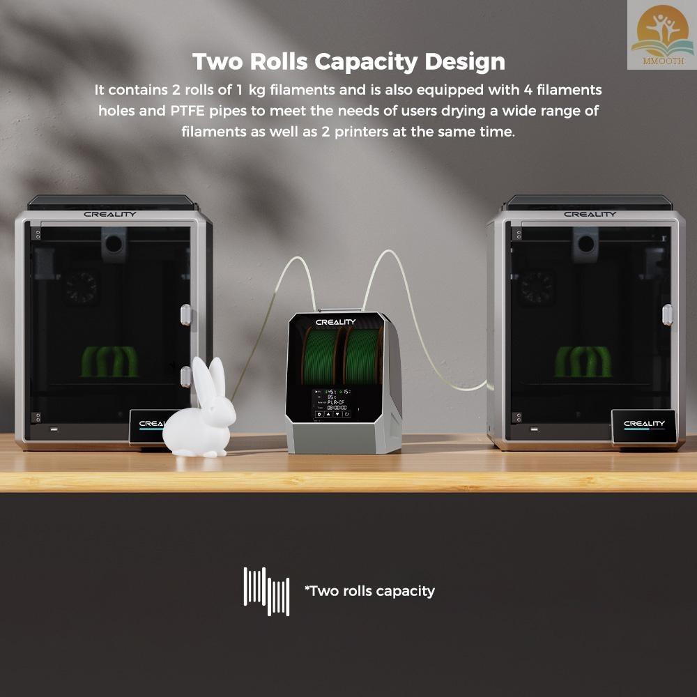 Creality Space Pi Filament เครื่องอบผ้า Plus 3D เครื่องพิมพ์อัพเกรด Filament Dehydrator กล่องเก็บขั้นสูง PTC เทคโนโลยีความร้อนจับเวลาฟังก์ชั่น LCD Touchscreen สนับสนุนไนลอน ABS PETG