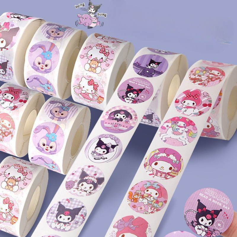 500ชิ้น น่ารัก สติกเกอร์ม้วนสุนัขน่ารักการ์ตูนฉลากปิดผนึกสติกเกอร์ตกแต่งรางวัล ง เอแคลส์ เด็ก ของขวัญ