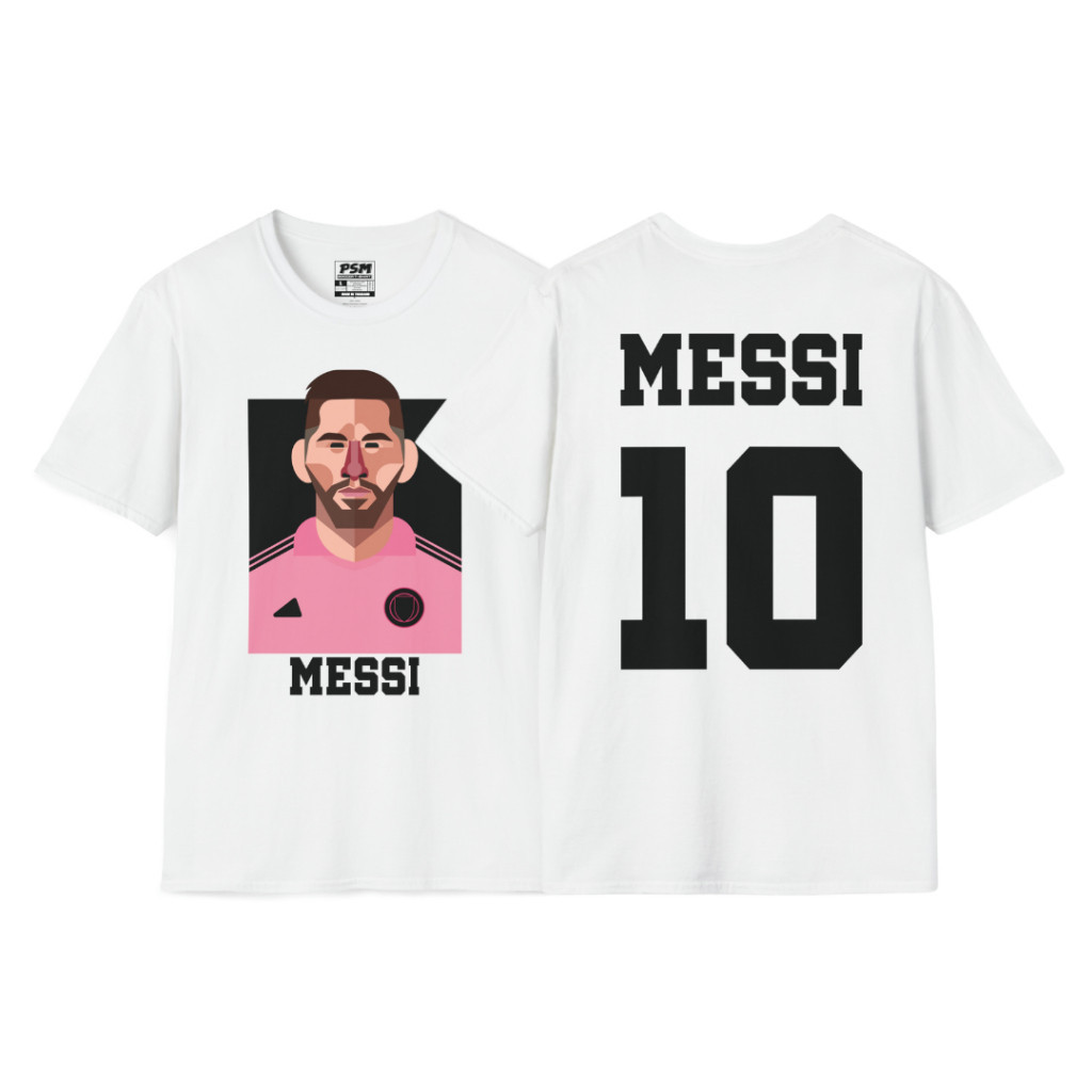 PSM เสื้อยืดลายนักฟุตบอล Lionel Messi 2023 (Inter Miami CF) เสื้อยืดคอตตอน s-5xl