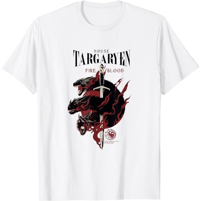 S-5XL Blood and the Dragon Prequel House of the Dragon Men เสื ้ อยืดแขนสั ้ นผ ้ าฝ ้ าย 100 %