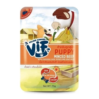 (มี Token) [12 ซอง] VIF Felina Canino อาหารเปียกสุนัข เกรดพรีเมี่ยม สำหรับสุนัขทุกวัย ขนาด 75g