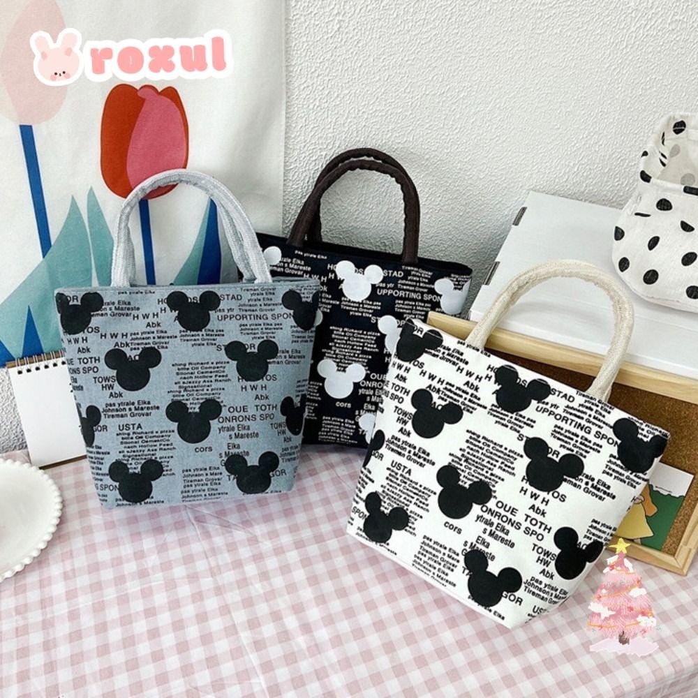 Roxul Handheld Bag, Animal Cartoon Tote Bags, Durable Canvas Shopper Bag Women