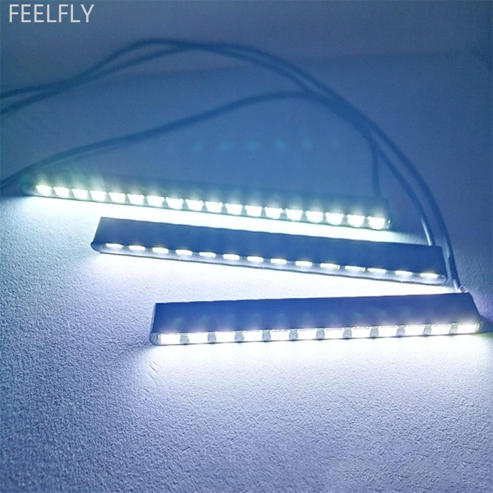 Feelfly 1PC รถ DRL ไฟวิ ่ งกลางวัน 7030 รถ Daylight จัดแต ่ งทรงผม SMD ไฟตัดหมอก LED Strip 12/1418LEDs E7W9