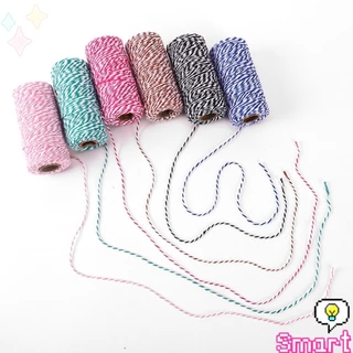 SMART เชือกเกลียวสองสี ยาว 100 เมตร สำหรับงาน DIY บรรจุภัณฑ์ของขวัญ งานฝีมือ Cotton Twine
