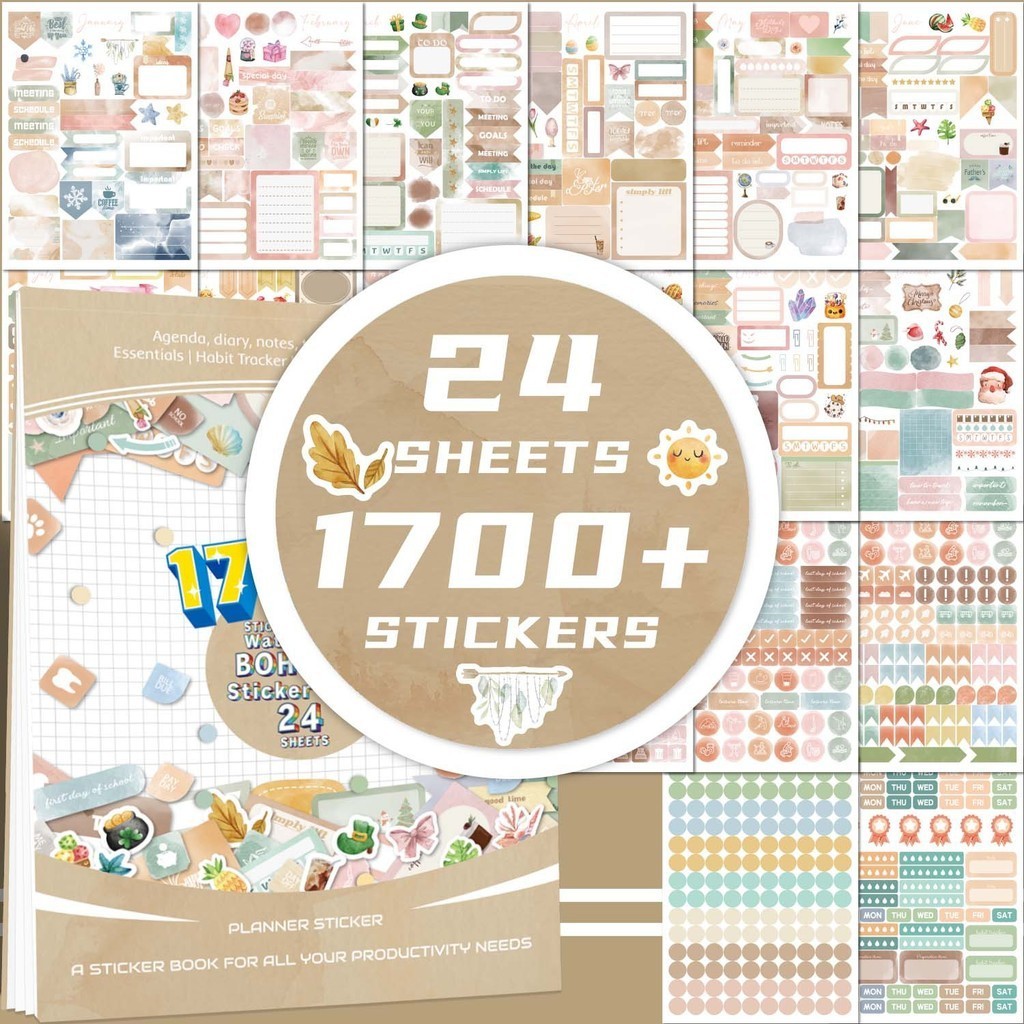 Retro Day/Week/Month Planner Sticker Book DIY Scrapbooking Diary Handbook วัสดุตกแต ่ งสติกเกอร ์ เครื ่ องเขียน