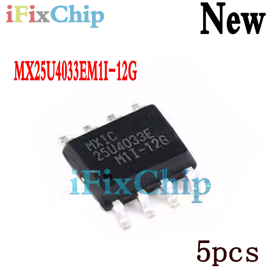 5pcs ยี่ห้อใหม่ MX25U4033EM1I-12G 25U4033EM1I-12G MX 25U4033E M1I-12G sop-8 ชิปเซ็ต