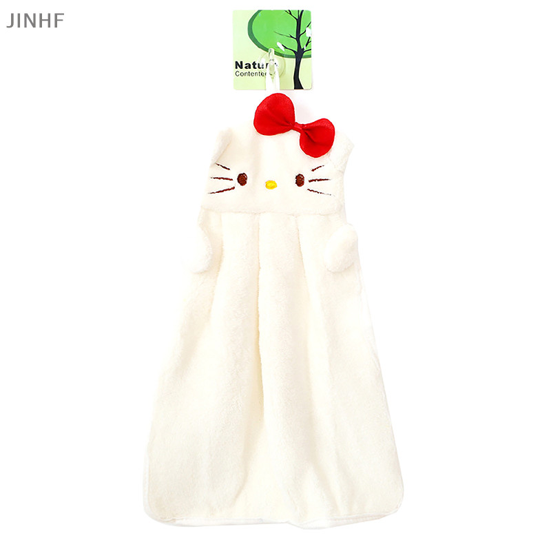 [ดีที่สุดซื้อร้านค้า] น่ารักการ์ตูนสัตว์ปักแขวนผ้าเช็ดมือน่ารักปะการังกํามะหยี่ซักมือผ้าขนหนูเด็กเด็กวัยหัดเดินนุ่มมือแห้งสต็อกใ