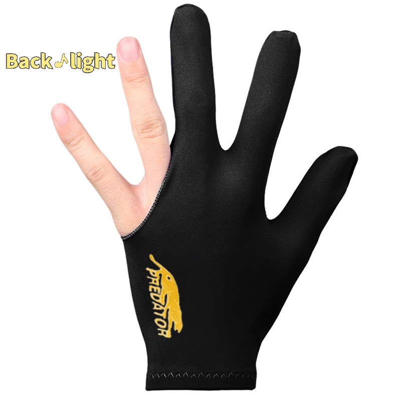 [ Backlight ] Three Fingers Full-Finger Snooker Pool Cue Billiard Glove for Left Hand Lycra [ ใหม ่ ]