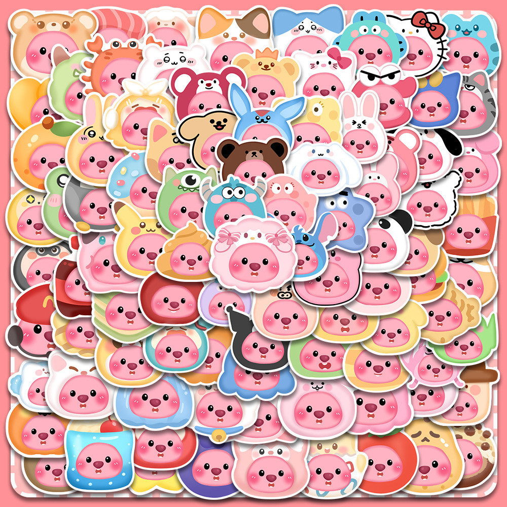 100pcs น ่ ารักการ ์ ตูน Beaver Loopy ฝาครอบ Graffiti สติกเกอร ์ สําหรับหมวกกันน ็ อคจักรยานบัญชีมือดินสอ Decals LanLanStickersWorld