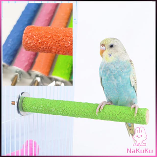 NKK ก้านไม้ของเล่นสําหรับนกแก้ว คอนลับเล็บ จัดส่งแบบสุ่มหลายสี ราคาต่อ 1 ชิ้น Wooden Bird Perch