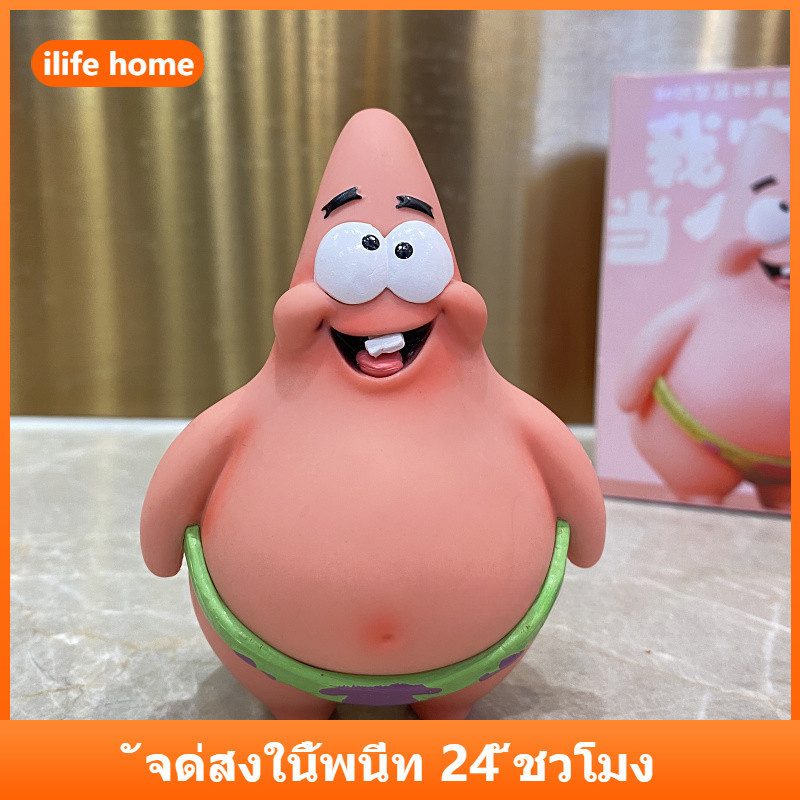 สพันจ์บ็อบ สแควร์กางเกงว่ายน้ําคอสเพลย์อะนิเมะปลาค็อดสต็อกรูปการกระทําโมเดลตุ๊กตาของเล่นสําหรับของขวัญเด็กคอลเลกชันเครื่องประดับรถบ้านตกแต่งเค้กตกแ