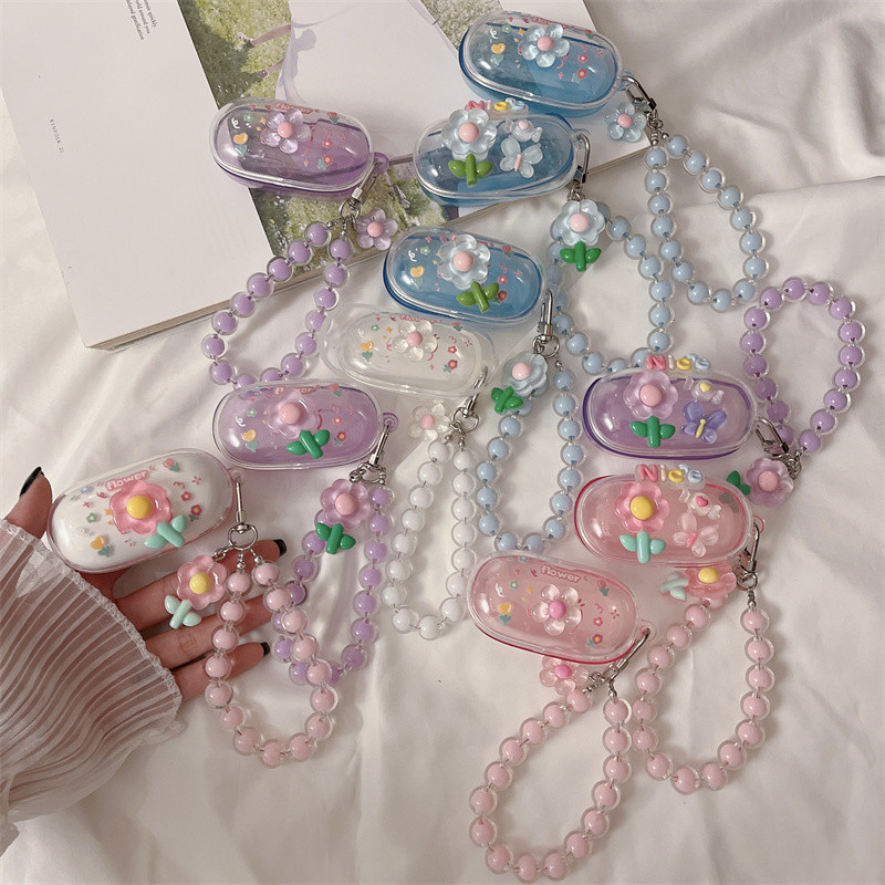 นําไปใช้กับ Huawei FreeBuds SE เคส Case สําหรับ หูฟังสร ้ อยข ้ อมือดอกไม ้ DIY น ่ ารัก