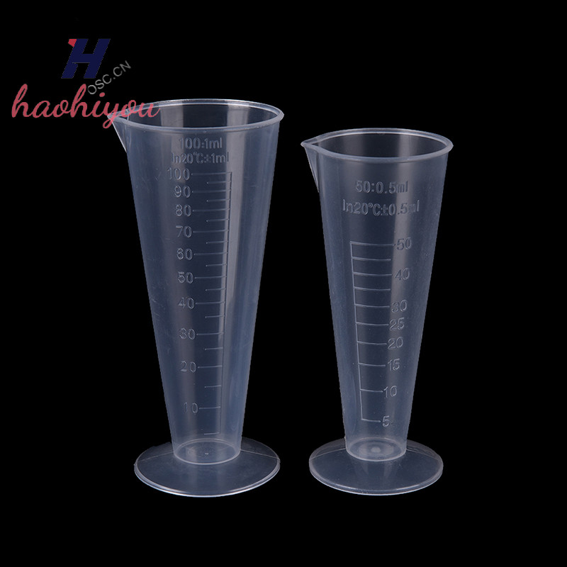 <haohiyou> 50ml 100ml เครื่องชั่งถ้วยใส ถ้วยตวงพลาสติก เครื่องมือวัด ใหม่, 50ml 100ml บีกเกอร ์ พลาสติกสําเร ็ จการศึกษาถ ้ วยตวงสําหรับห ้ องปฏิบัติการครัว Test, พลาสติก 1 ถ้วย มีส