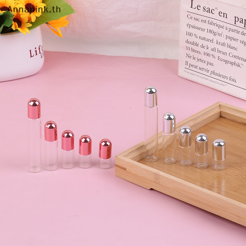 Annapink.th 1/2/3/5/10ml ม้วนแก้วบนขวดลูกกลิ้งเปล่า Travel EN