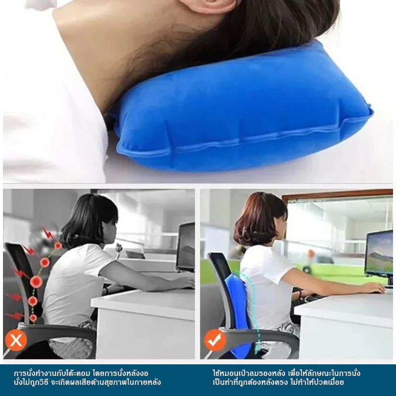 litai หมอนเป่าลม แบบพกพา สำหรับเดินทาง สำหรับเแคมปิ้ง เดินป่า รองพกพาสะดวก หมอนนอนPVC thumbnail 4