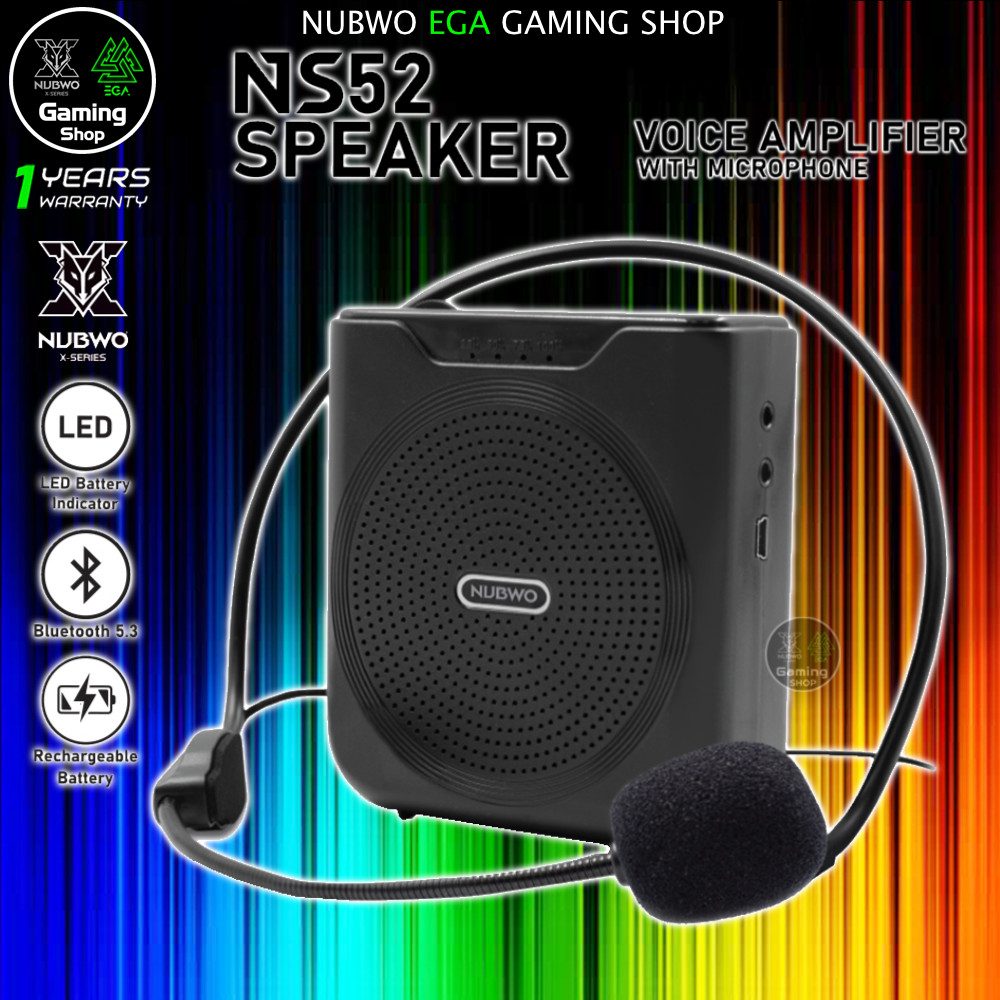 🎮 GAMING NUBWO NS52 Speaker Voice Amplifier Bluetooth ลำโพงขยายเสียง พร้อมไมค์ในกล่อง ลำโพงบลูทูธ ไมค์ช่วยสอน พกพาสะดวก