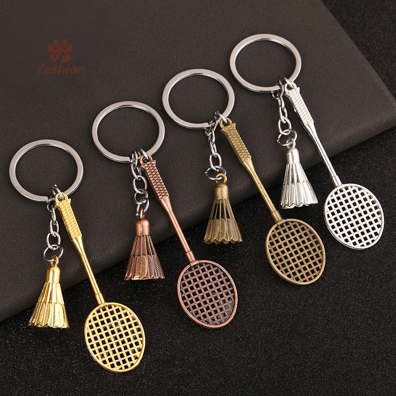 [แฟชั่น] แฟชั่นสร้างสรรค์แบดมินตัน Racquet จี้พวงกุญแจสําหรับผู้ชายผู้หญิงพวงกุญแจรถกระเป๋าถืออุปกรณ์เสริมของขวัญวันเกิด {TH}