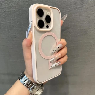 เหมาะสําหรับ iPhone เปลือกแข็งแม่เหล็กเข้ากันได้กับ iPhone 15 14 13 12 11 Pro Max 15Plus 14Plus กันชนซิลิโคนเปลือกแข็งโปร่งใส